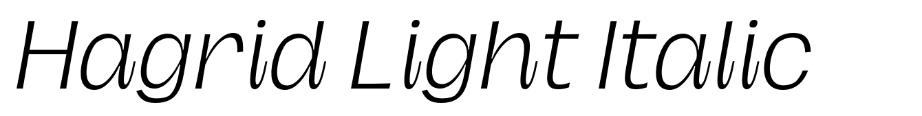 Hagrid Light Italic